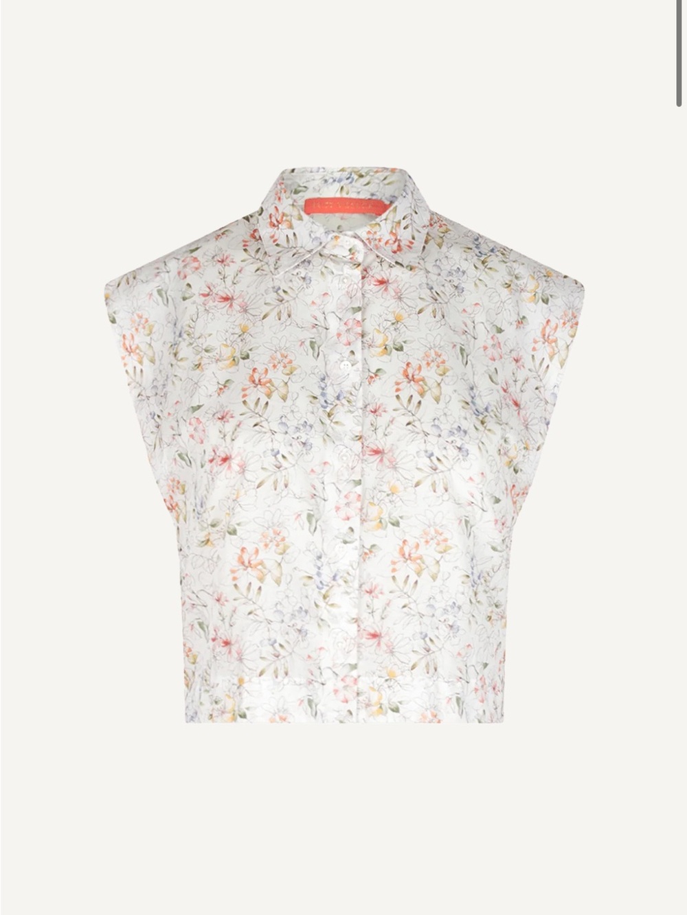 NWT Britt Sisseck Bellis Siddington Floral Cap Sleeve Crop Top Blouse - 38/M